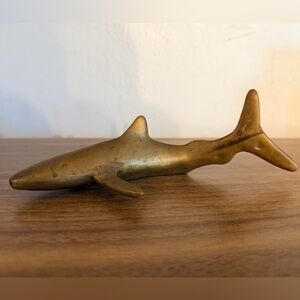 Vintage Brass Shark Sculpture